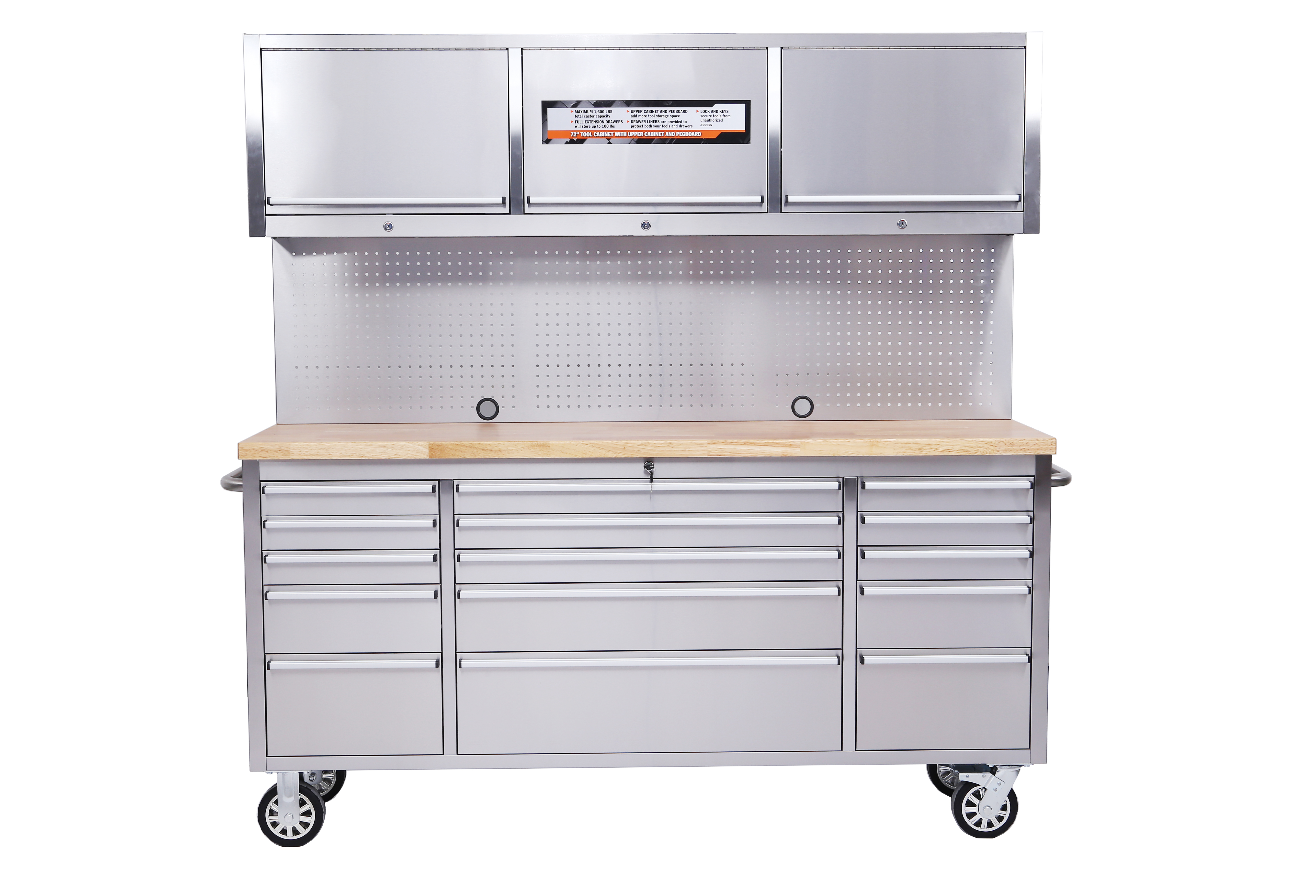 72inch 15 Drawers Tool Chest With Up Cabinet - Image 2