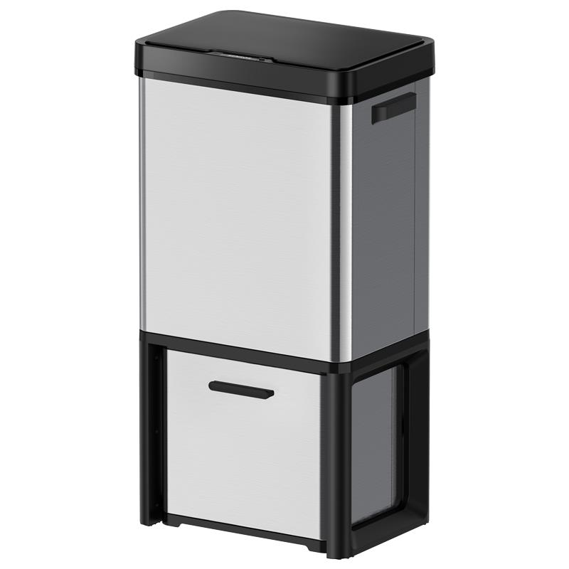 72L Triple compartment touchless bin overview