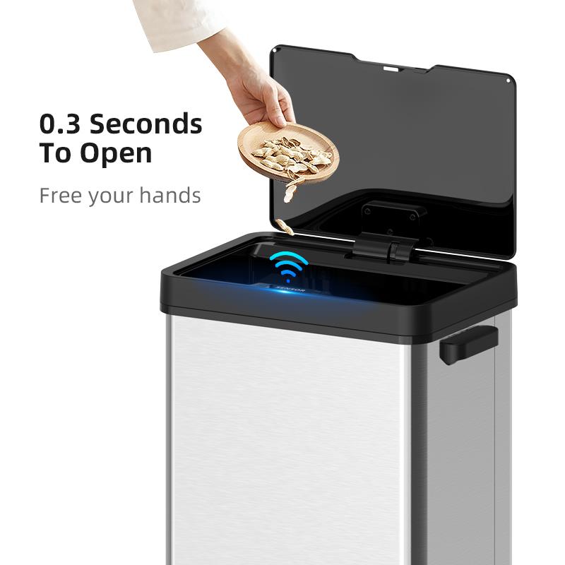 Close up of sensor lid showing 0.3 second opening speed