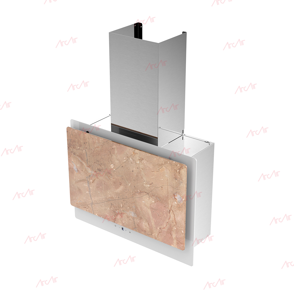 Wall-Mounted Kitchen Range Hood with Marble Panel