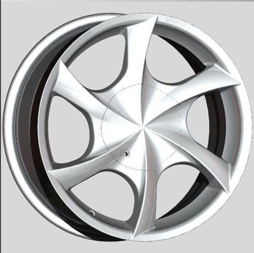 Silver Six-Spoke Alloy Vehicle Wheel