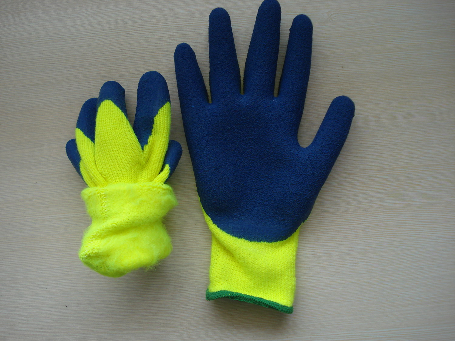 Hi-Vis Terry Loop Latex Palm Coated Gloves