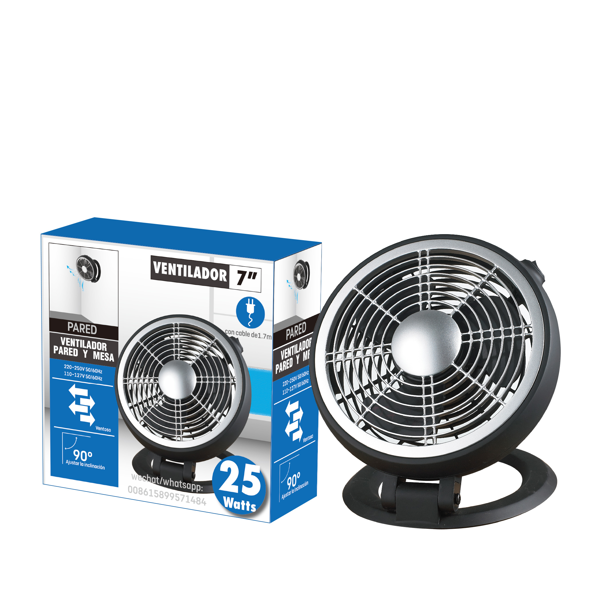 7inch foldable fan 2in1 - Image 2