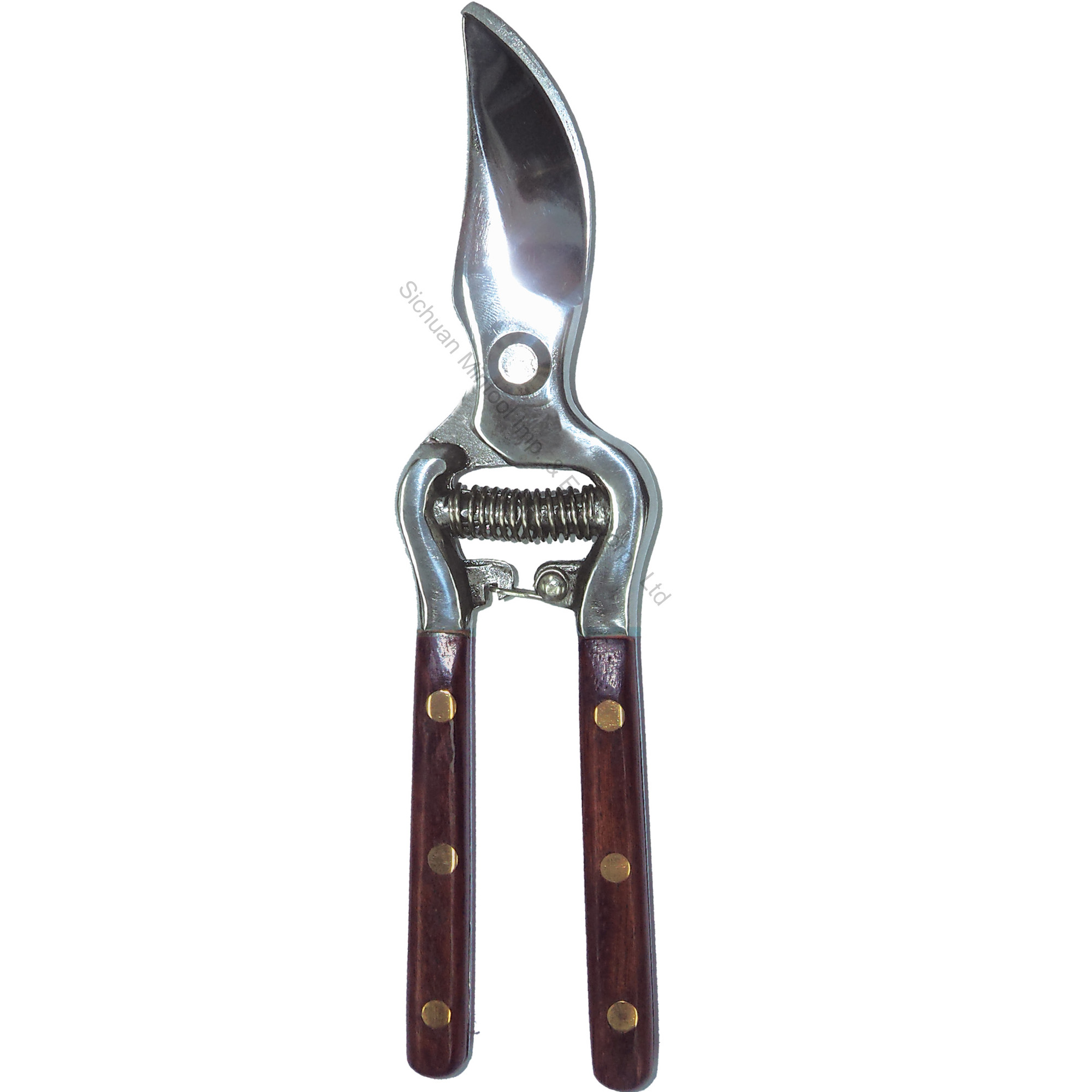 Curved Blade Pruning Shear with Wooden Handle