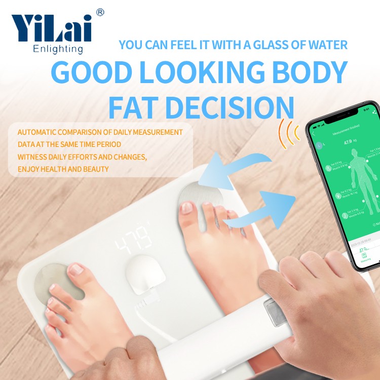 8 electrodes bluetooth boy fat scale180KG capacity  smart body fat scale with app - Image 2