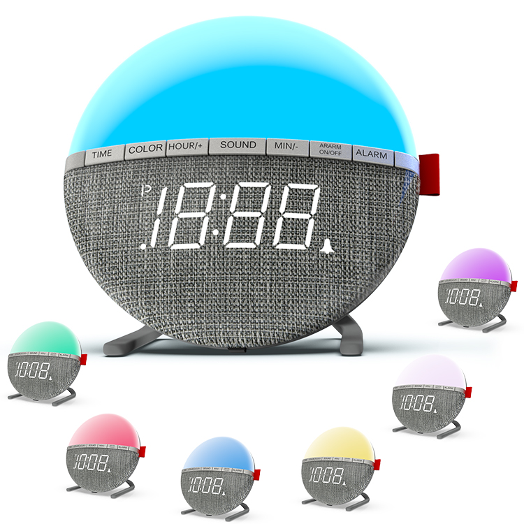 8 nature sounds 7 colorful changing digital gift promotional table alarm clock - Image 2