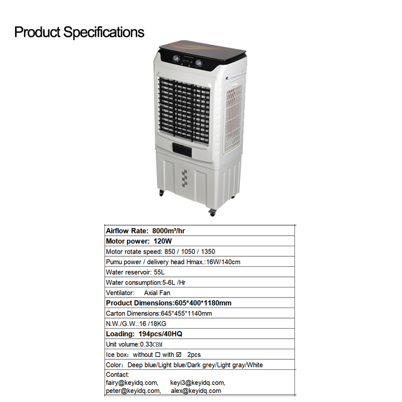 Evaporative Air Cooler with 8000 CBM Airflow
