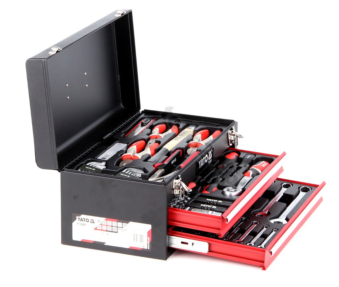 80-Piece Hand Tool Set with Metal Toolbox