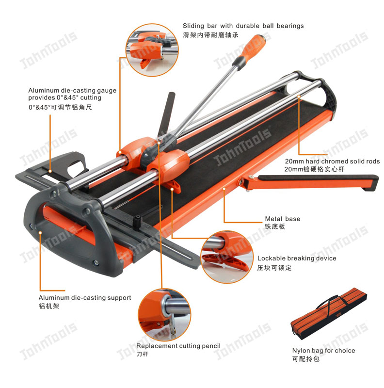 Manual Tile Cutter with Ball Bearing Sliding Bar