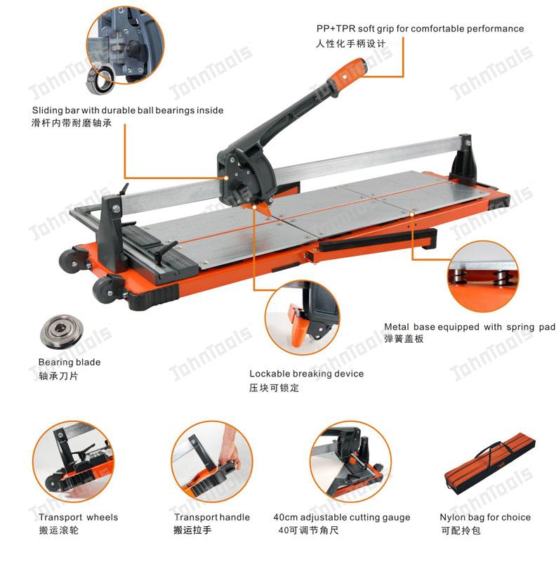 Manual Tile Cutter with Tungsten-Carbide Wheel