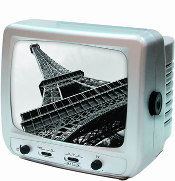9-Inch Black and White Television with AM/FM Radio