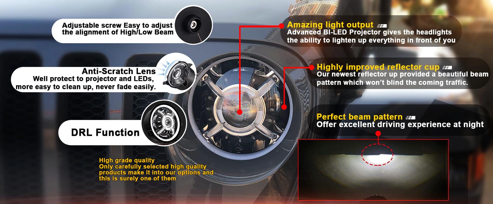 9 Inch Led Headlight for Jeep Wrangler JL JT 2018 2019 2020 - Image 2
