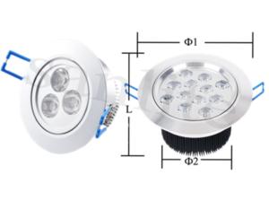 Technical diagram showing LED bulb dimensions and design