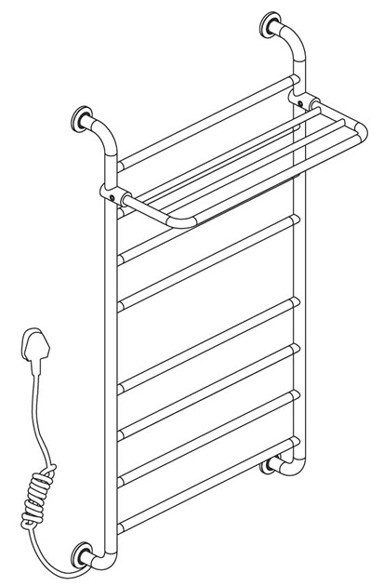 Wall-Mounted Electrothermal Towel Rack with Shelf