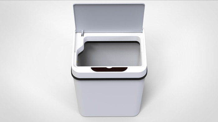 Close-up of the automatic lid opening