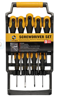 9-Piece Screwdriver Set with Phillips and Slotted Heads