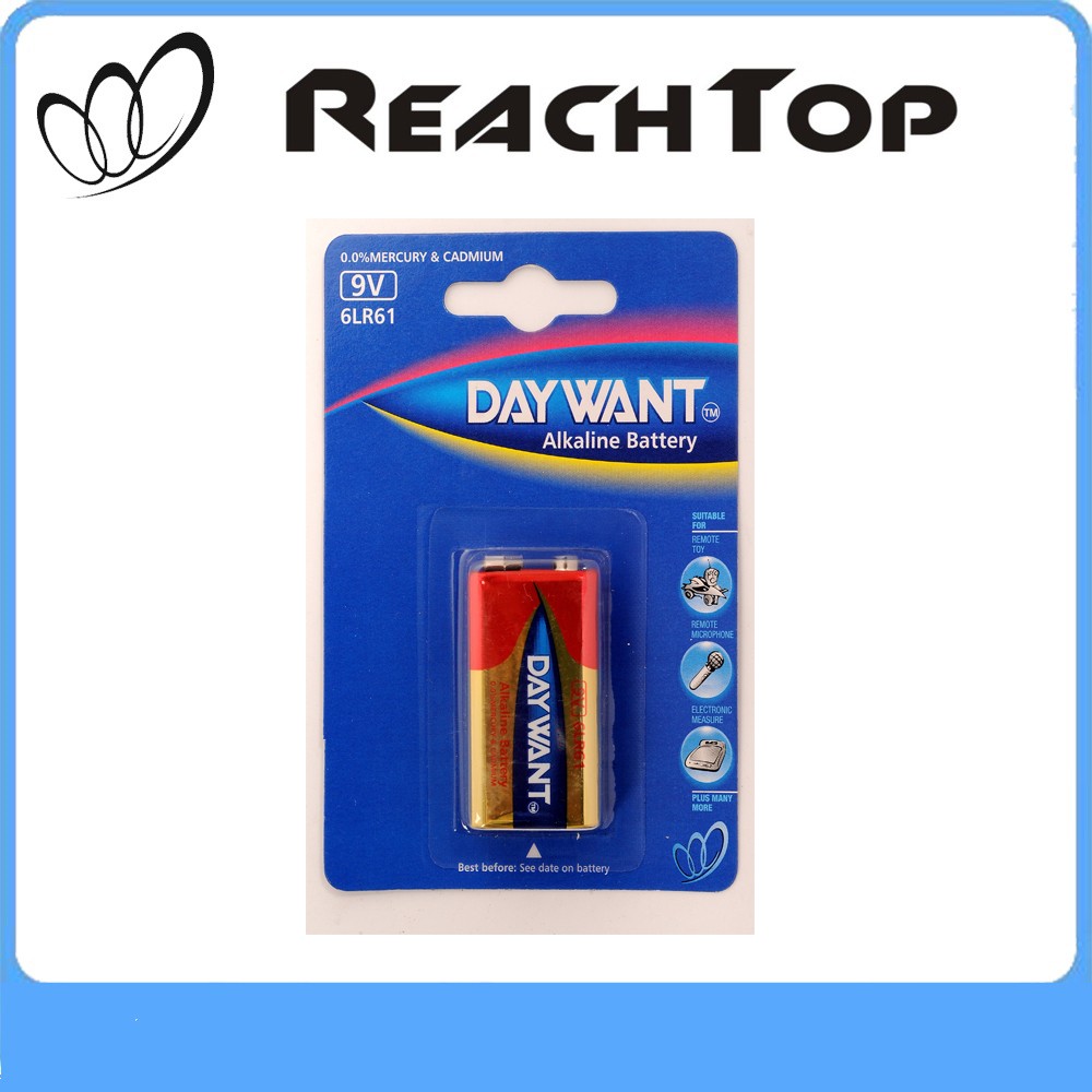 9V 6F22 / 6LR61 Dry Battery Aluminum Foil Jacket Blister Card packing - Image 2