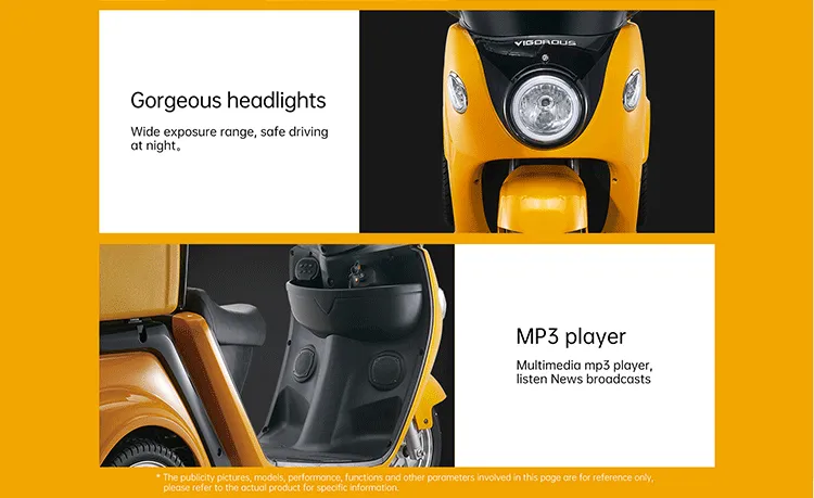 Scooter headlight and multimedia interface