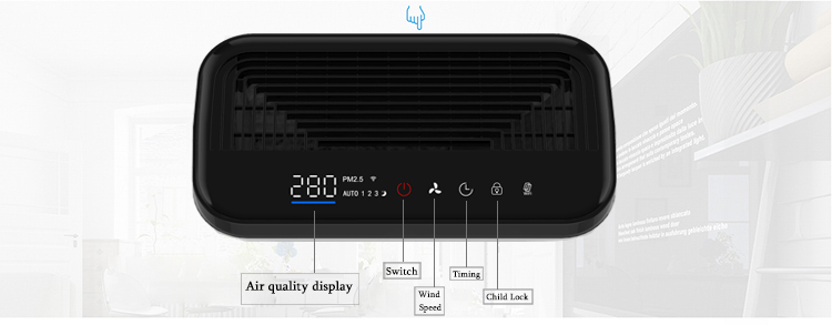 Air purifier control panel and display