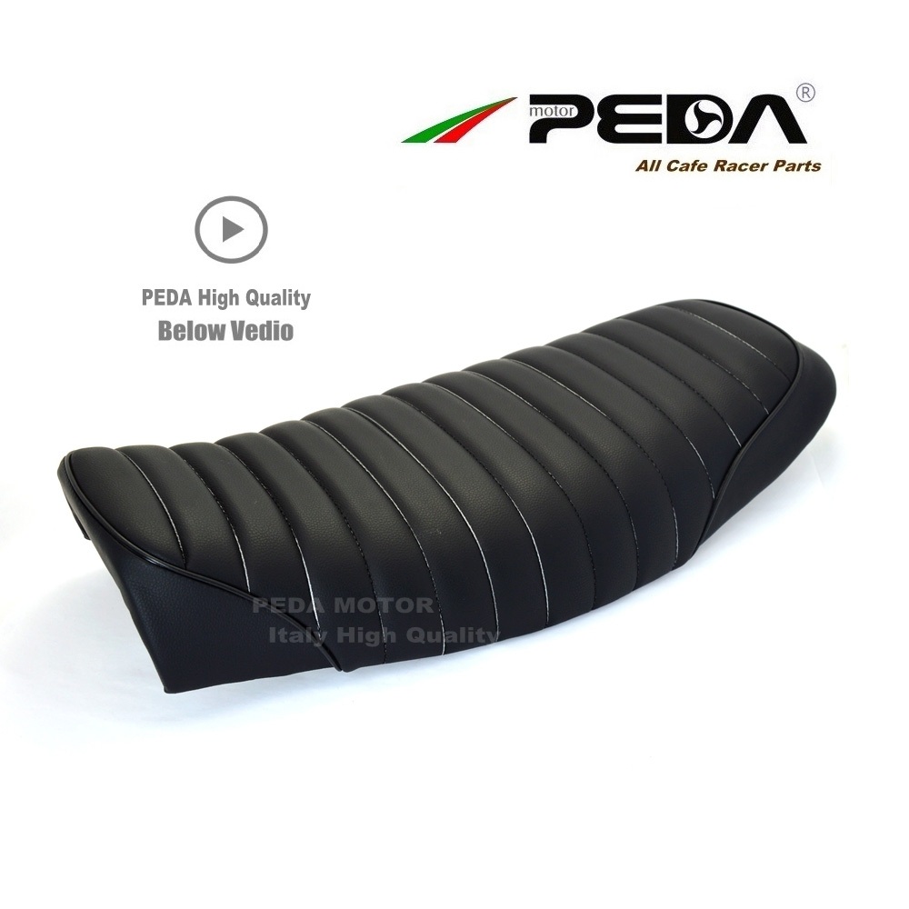 A7 New BLACK Brat Long-Flat Cafe Racer Seat Retro Locomotive Refit Motorcycle Seat Leather - Image 3