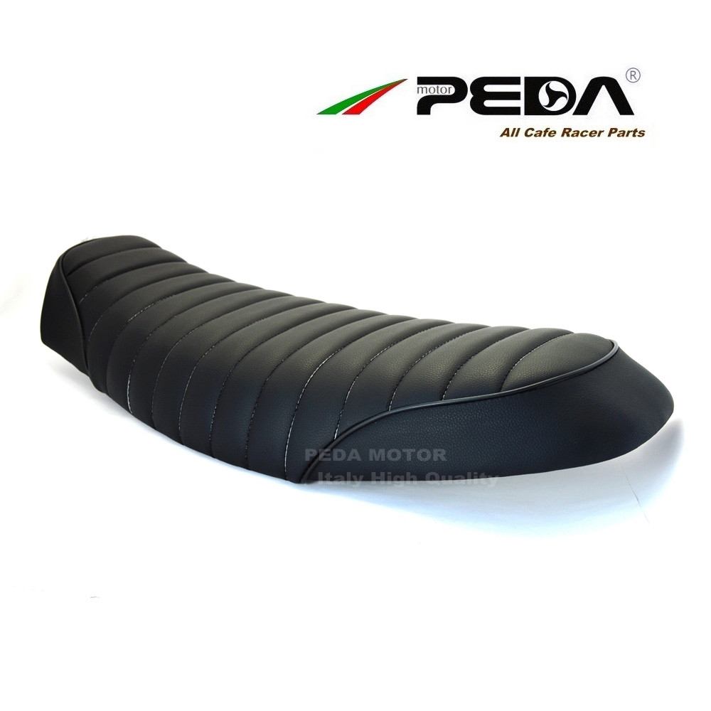 Black Brat Long-Flat Cafe Racer Motorcycle Seat