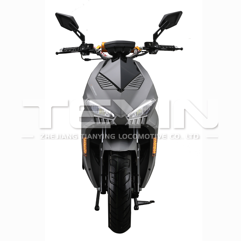 Front perspective of the A8 naked handlebar scooter