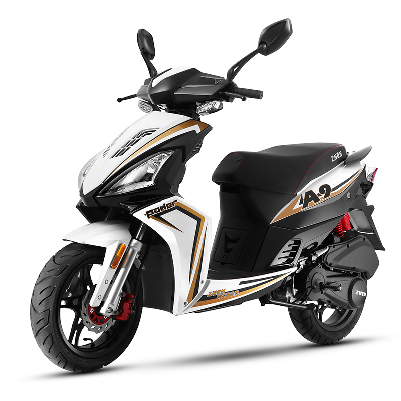 Sporty scooter profile in white and black