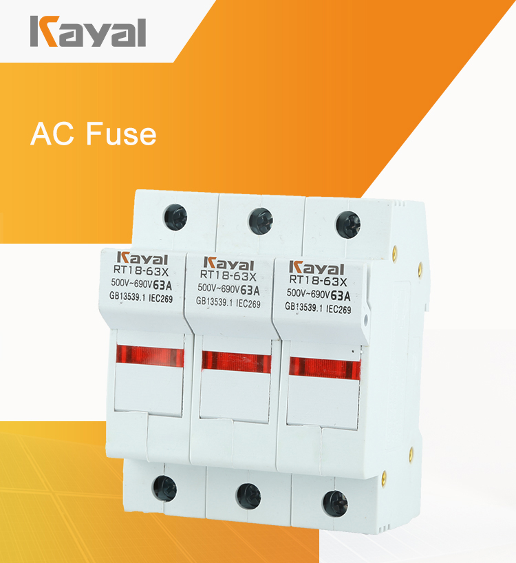 RT18-63X AC Fuse Base rated for 500V-690V applications.
