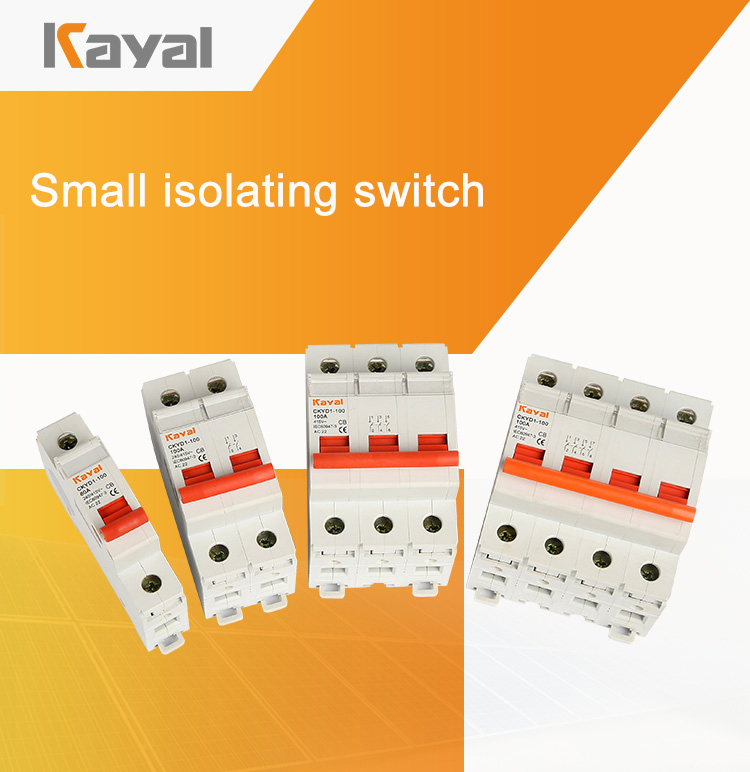 Various pole configurations of the AC Isolator Switch series.