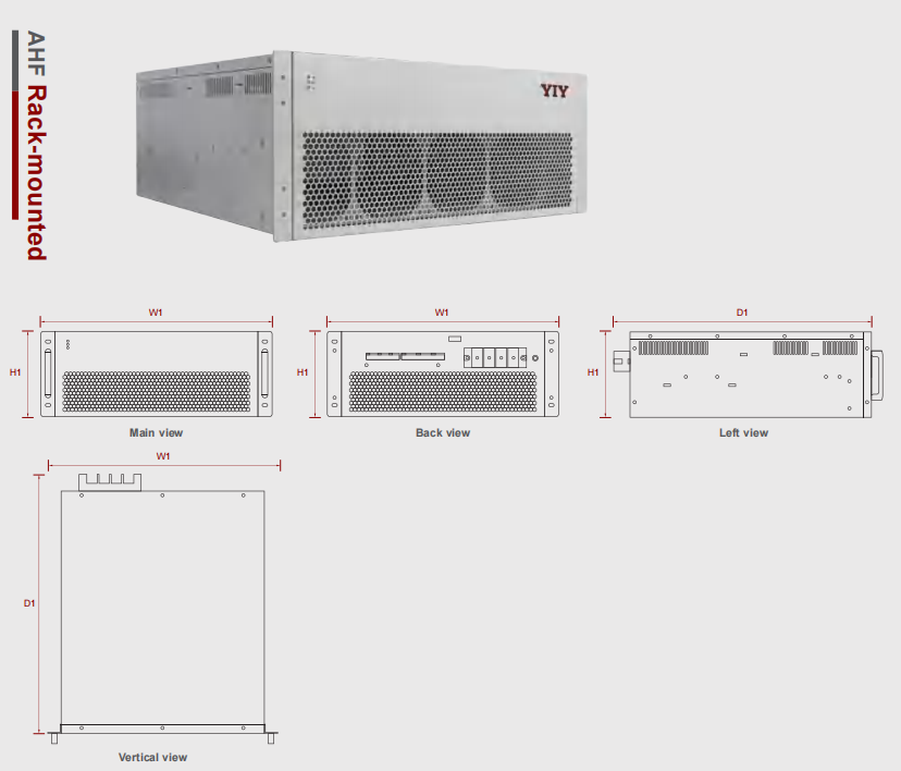 Rack-mounted AHF Technical Drawing