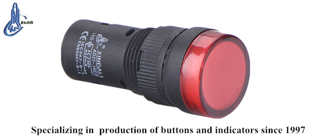Compact LED indicator unit showing front and side profile