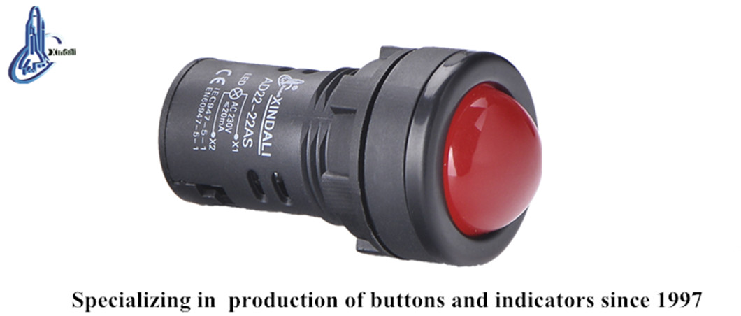 AD22-22AS LED Indicator Technical Marking