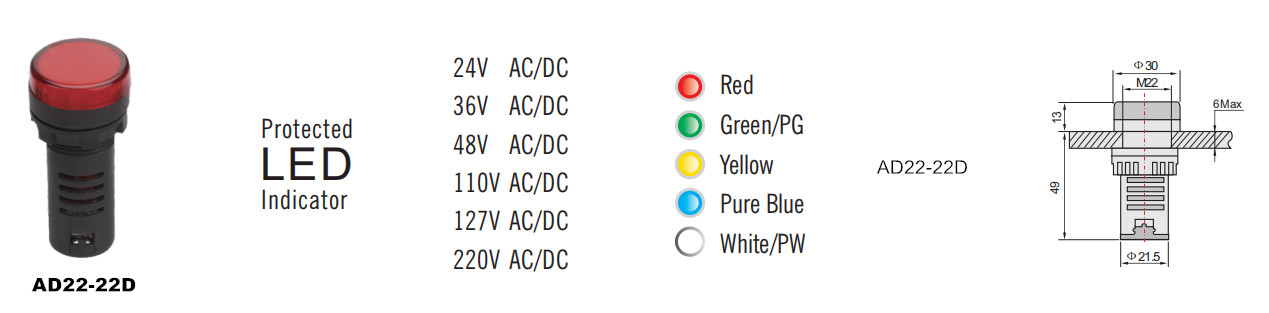 Dimensional diagram and color options