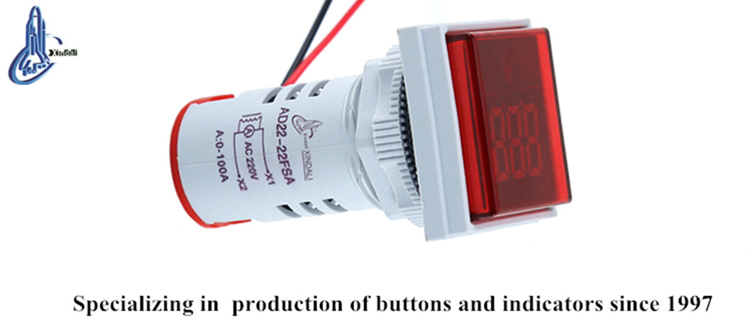 Digital LED display showing current measurement
