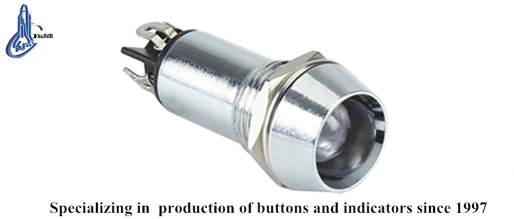 Close up of the AD22C-14TE metal indicator light