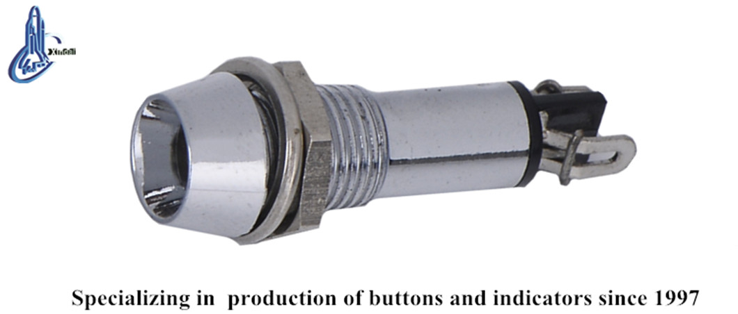 Miniature LED indicator lamp for panel mounting