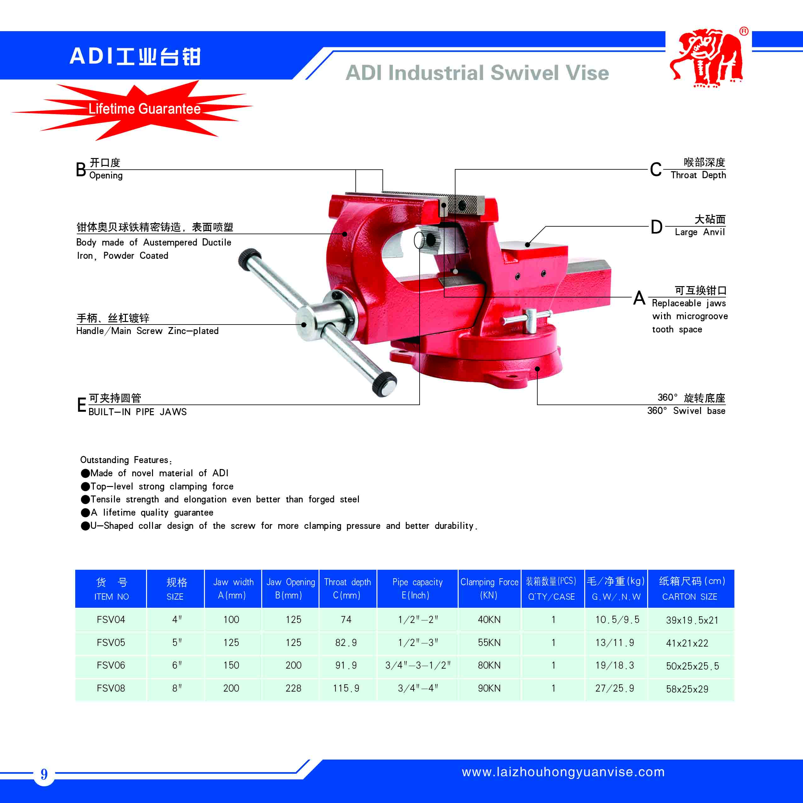 ADI Industrial Bench Vise 6IN - Image 2