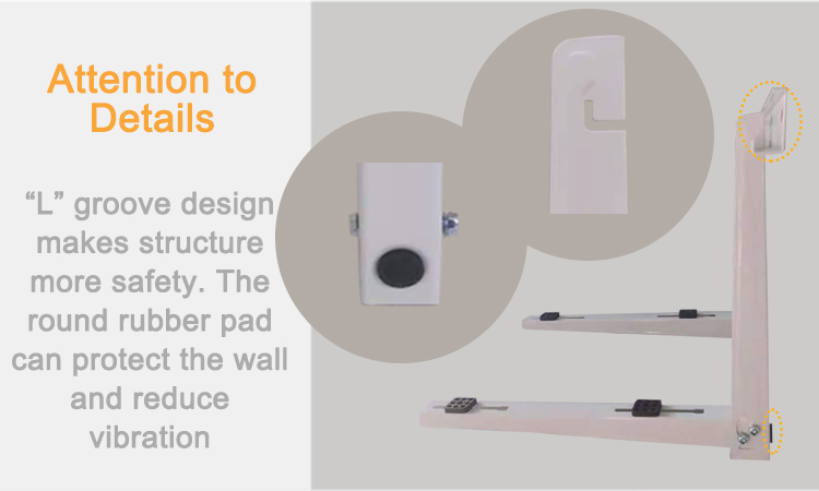 L-groove and rubber pad detail