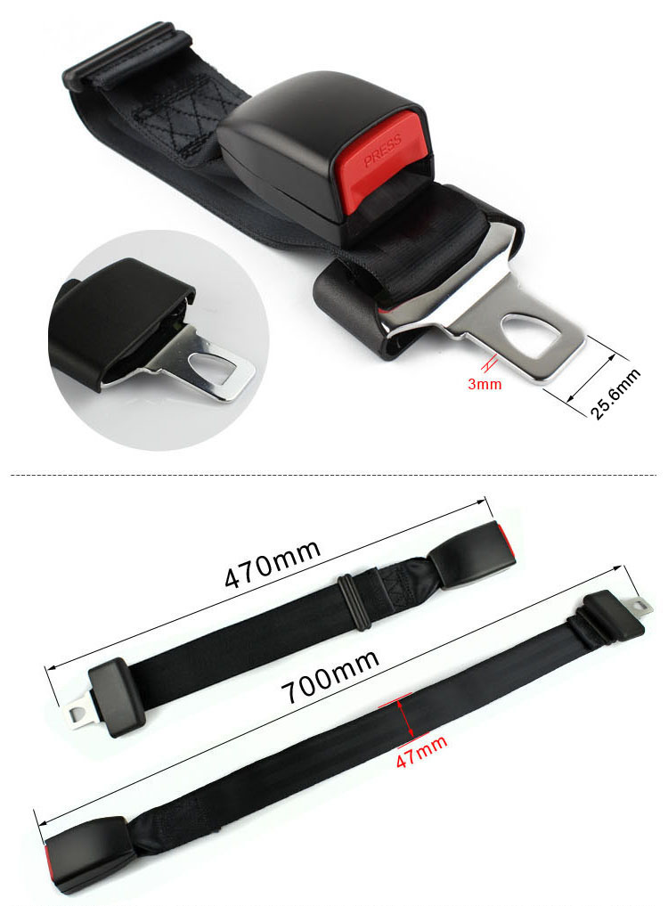 Detailed dimensions of the metal buckle and webbing