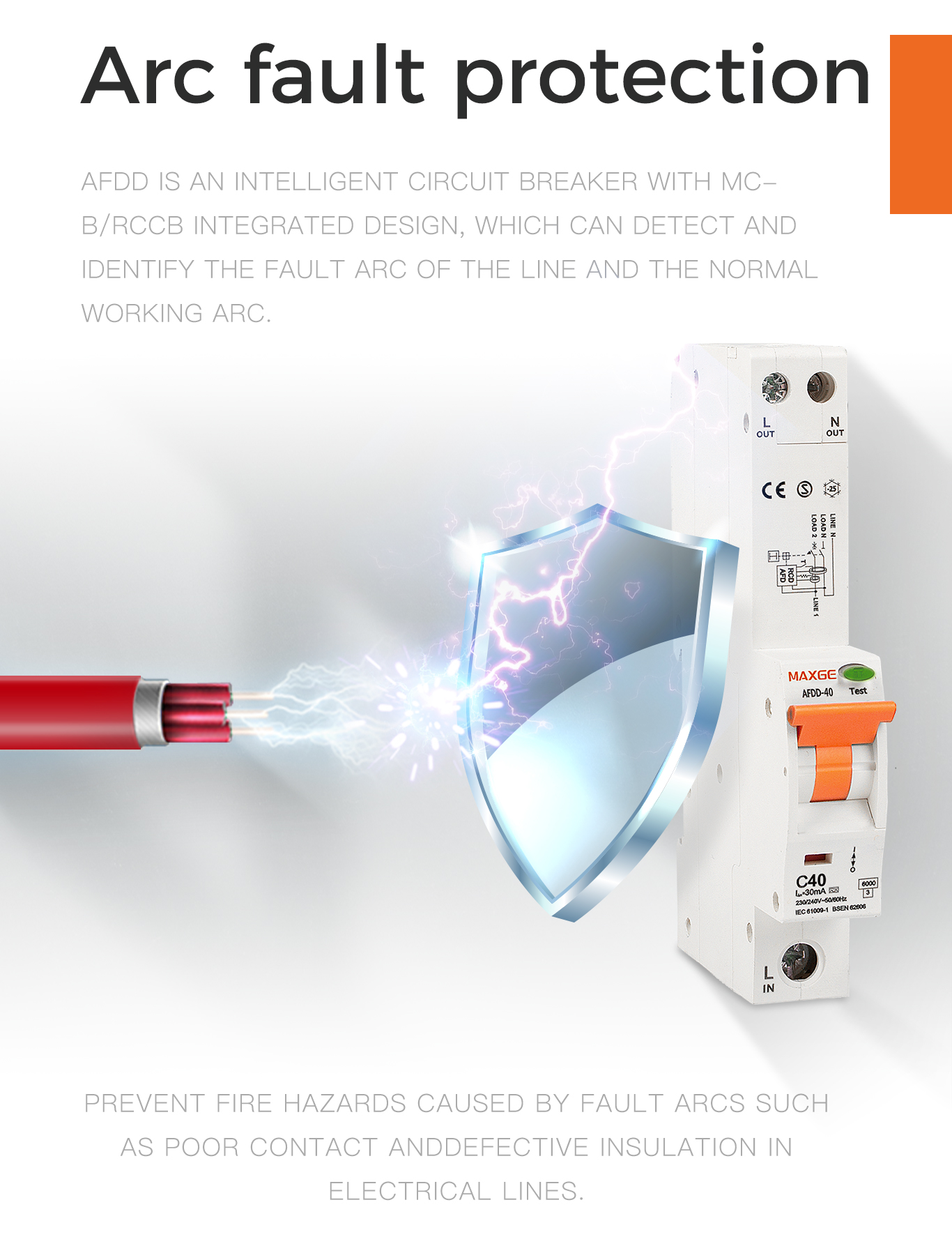 Intelligent arc fault detection graphic