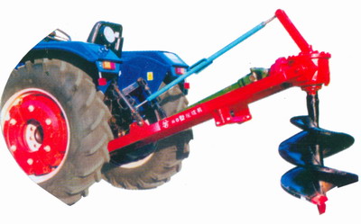 Tractor-Mounted Post Hole Digger with Auger