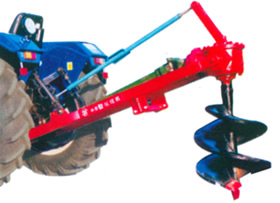 Tractor-Mounted Post Hole Digger with Hydraulic Auger