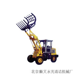 Compact Wheel Loader with Grapple Fork