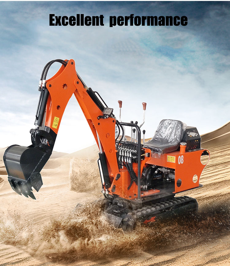 Compact 0.8-ton mini excavator in operation