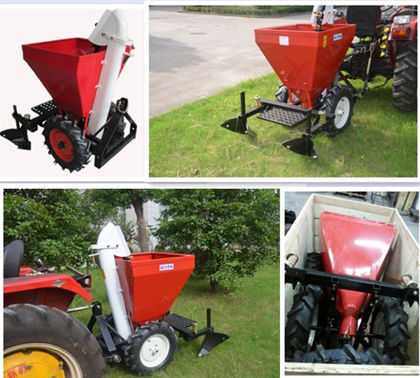 Tractor mounted potato planter side view