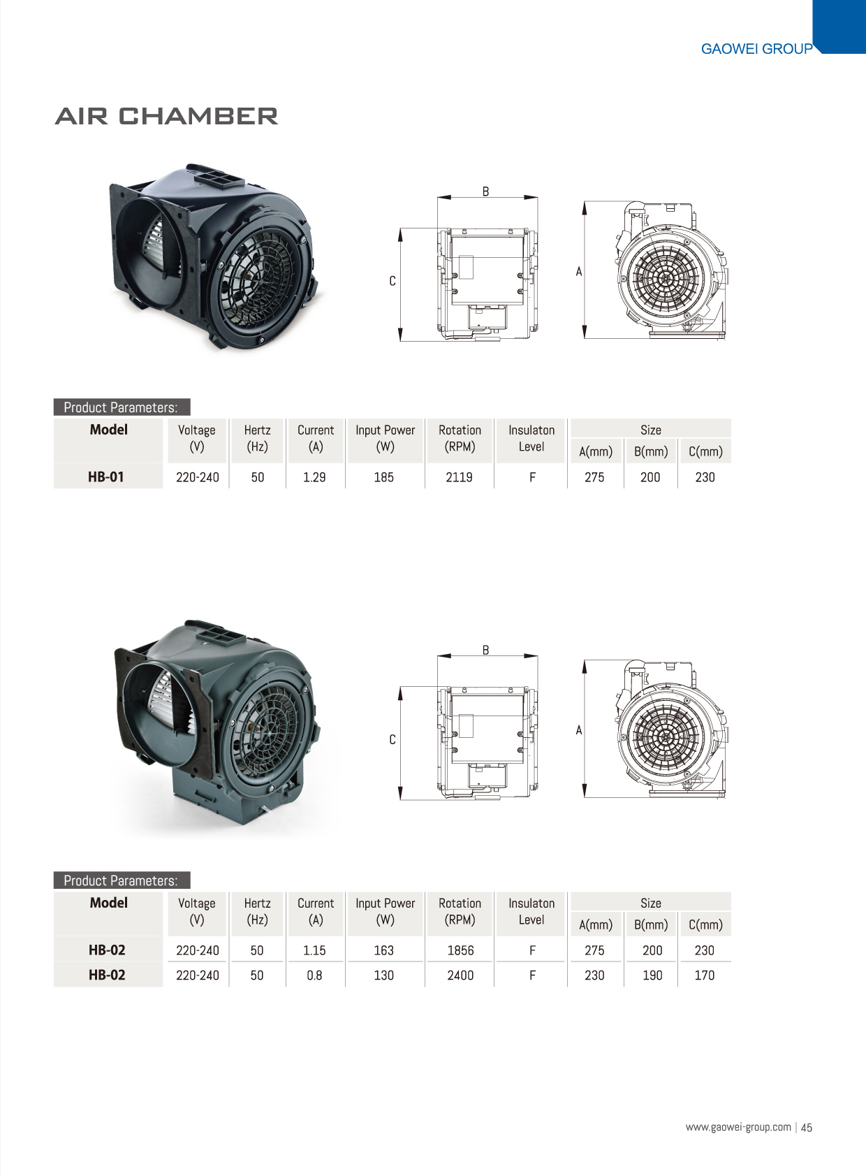 Range Hood Air Chamber with Brushless Motor