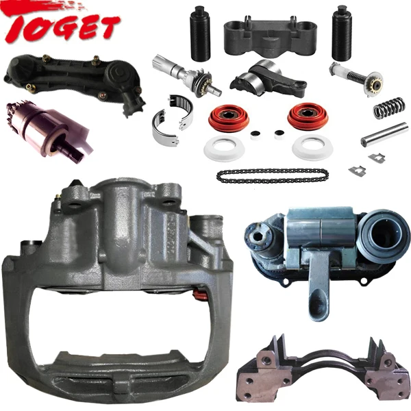 Complete air disc brake caliper housing and mechanism