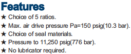 Key features of the air-driven gas booster