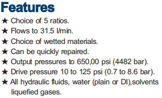 Air Driven Liquid Pump Features and Ratios