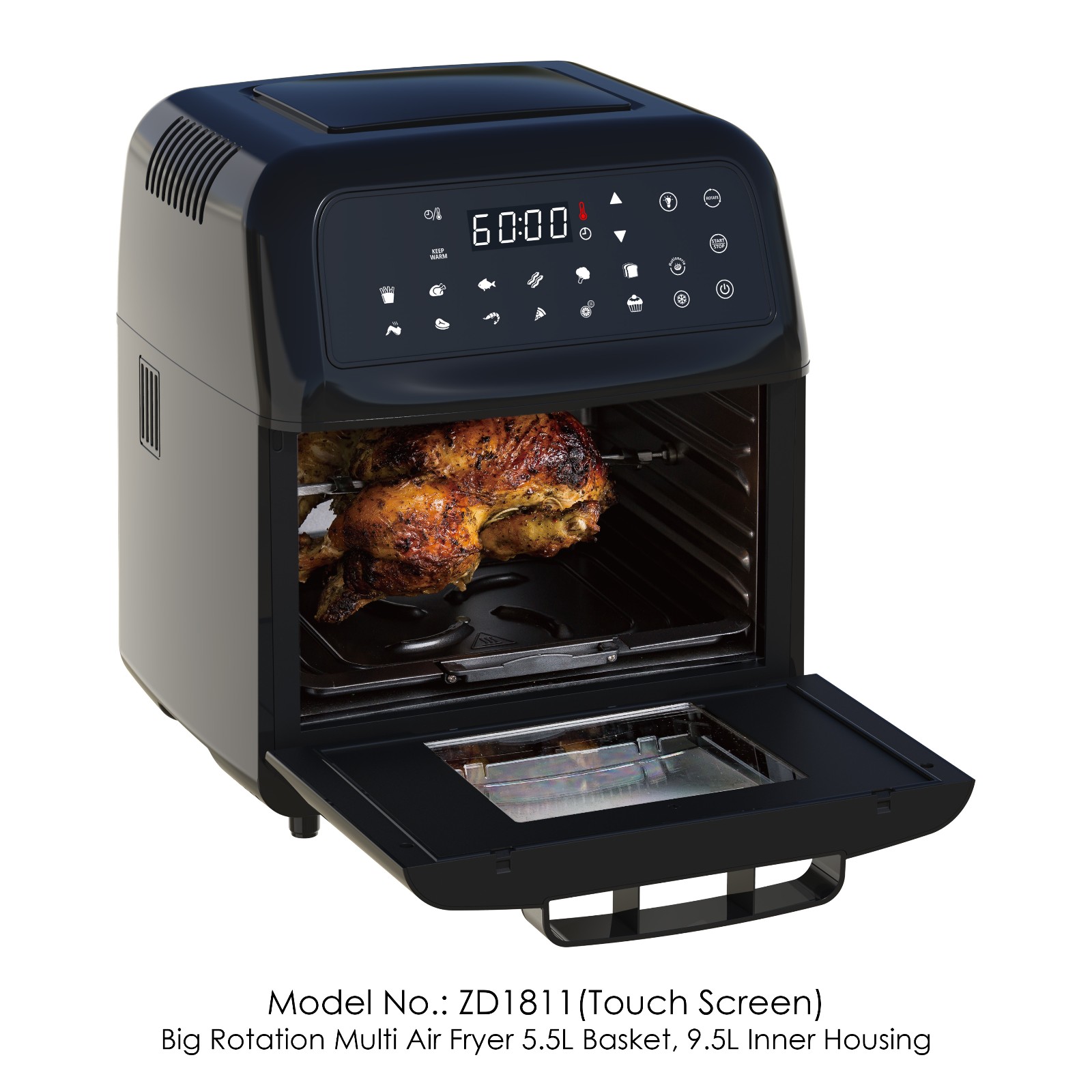 Air Fryer, 10L, 1600-Watt Electric Air Fryers Oven for Roasting/Baking/Grilling,rotation - Image 3